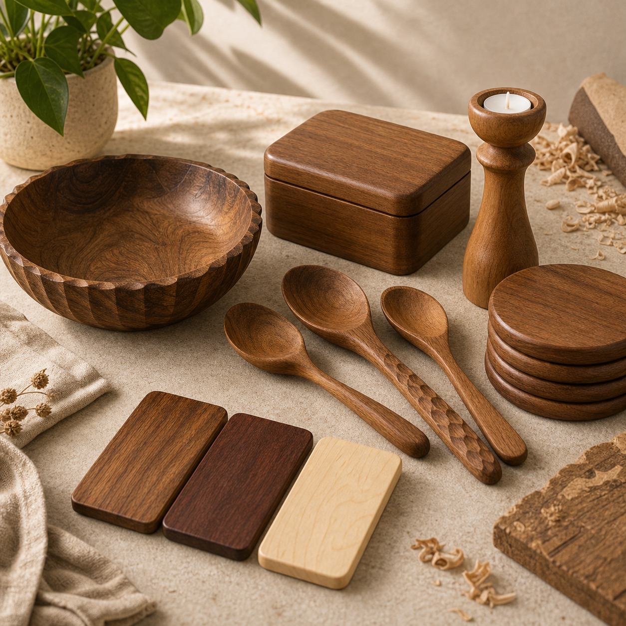 Indovia Sagara Wood Craft Material Variant unique generated product image 1