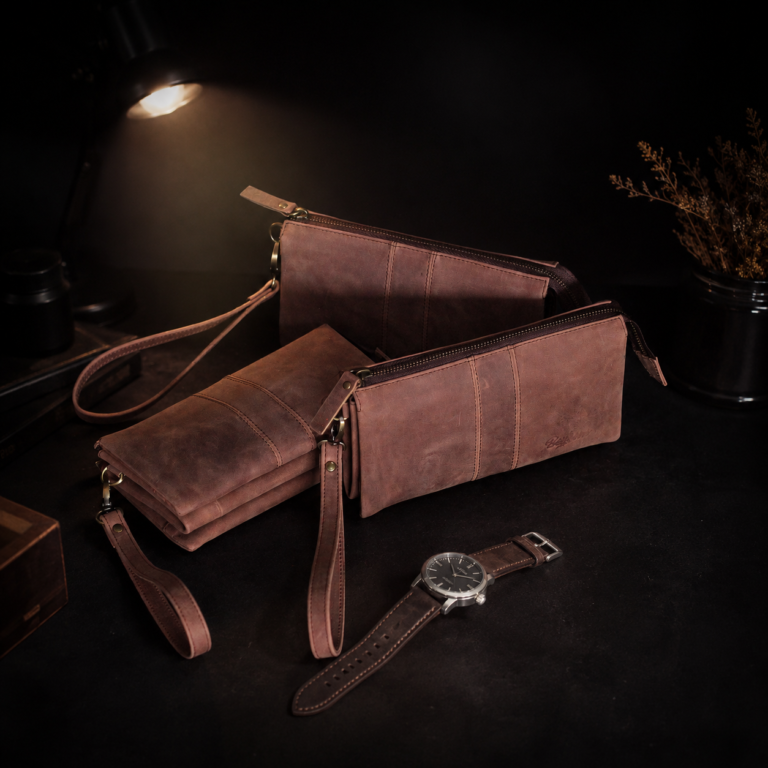 Leather Clutch Wallet, Full Grain Leather Travel Wallet, Leather Organizer Pouch, Passport Holder, Gift for Him Her