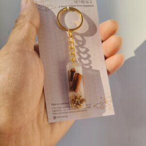 Rectangle Resin Keychain - Handmade Nusantara Clove Nutmeg Cinnamon - dari SEMBAGI
