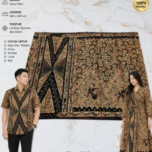 Chronic Gilded Vine Tapestry — Hand-Drawn Madurese Batik Cotton, 100 × 200 cm