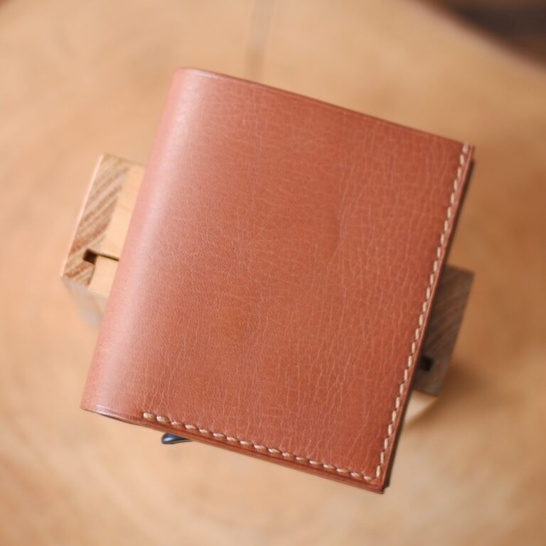 Kamba Leather Pop-Up Wallet (Brown) - Hand-Stitched Minimalist RFID Cardholder