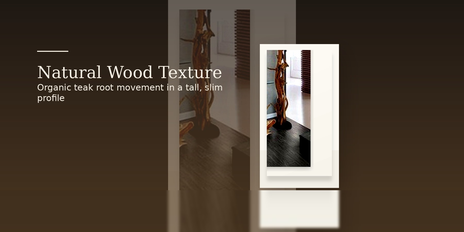 Teak Root Standing Lamp Base natural teak root material