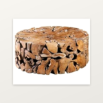Round Teak Root Slice Coffee Table
