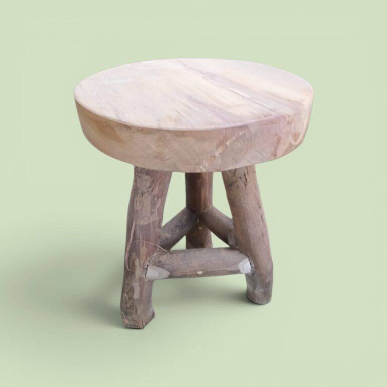 Handcrafted Teak Root Mushroom Stool – Organic Solid Wood Accent