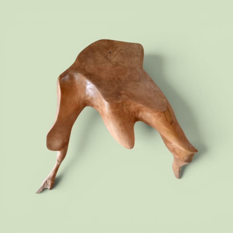 Sculptural Teak Root Side Table & Stool – Organic Dual-Purpose Accent