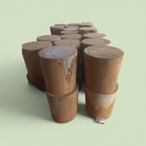Cylindrical Teak Root Stool