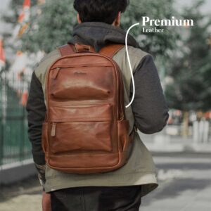 Crazy Horse Leather Backpack, Men's Laptop Backpack 16 Inch, Handmade Travel Rucksack, Vintage Work Bag, Gift for Him