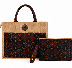 EconiQ - Akarsana Set (Tote Bag + Pouch Handmade Sustainable)