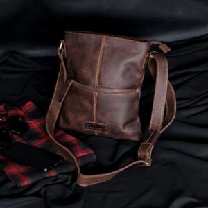 Leather Sling Bag for Men, Full Grain Leather Crossbody Bag, iPad Messenger Bag, Everyday Carry Bag, Gift for Him