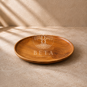 30 cm Solid Wood Plate – Food Grade Finish