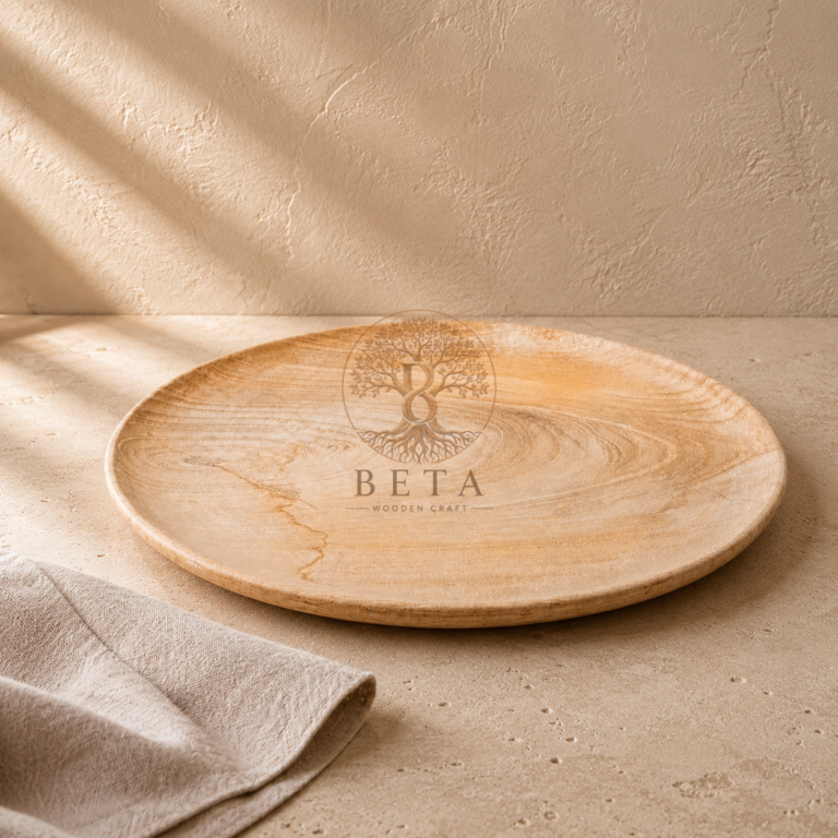 25 cm Solid Wood Plate