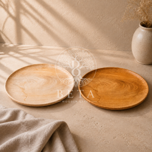 25 cm Solid Wood Plate