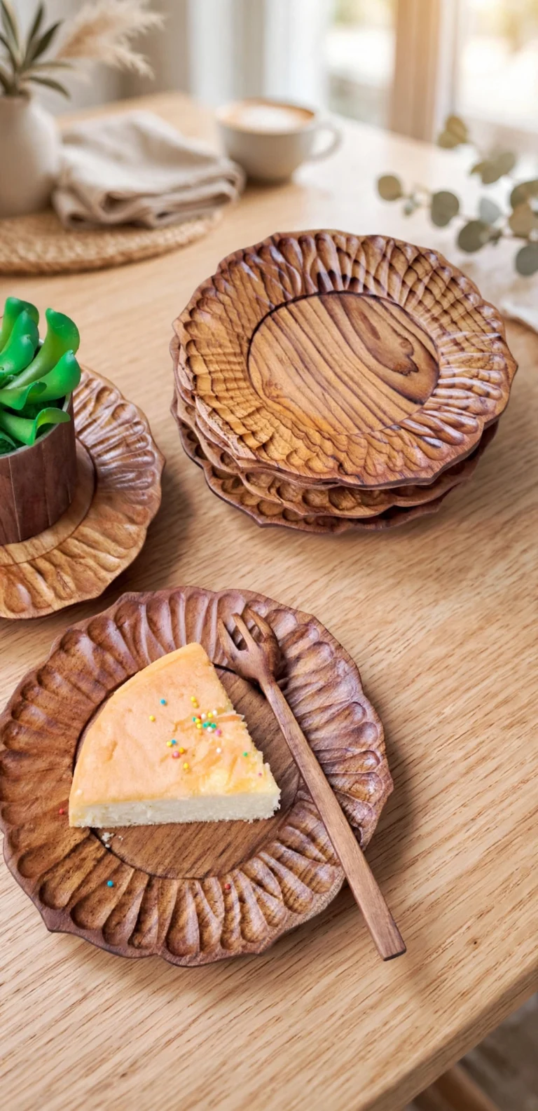 Hand-Carved Teak Wood Plate
