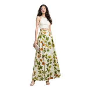 Wrap Skirt Eco Print Flower & Leaf