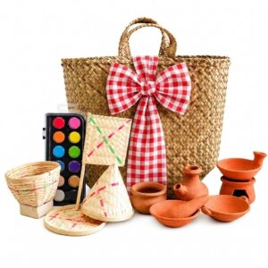 4-Piece Bamboo Cooking Set & 6-Piece Pottery Painting Set – Purun Bag Packaging