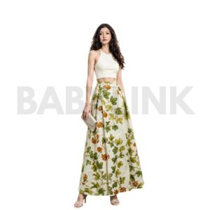 Wrap Skirt Eco Print Flower & Leaf